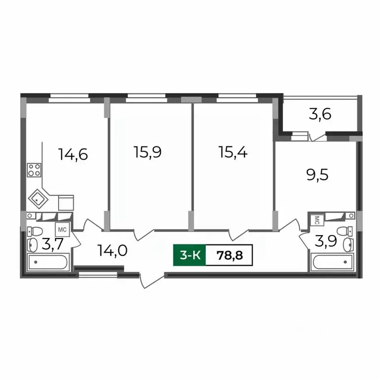 3-к кв. Владимирская область, Владимир бул. Сталинградский, 7 (78.8 м) - Фото 0