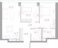 2-комнатная квартира: Москва, Кутузовский проезд, 16А/1 (67.6 м) - Фото 1