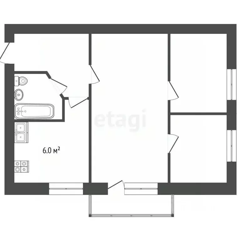 3-к кв. Крым, Черноморское пгт ул. Кирова, 25 (44.8 м) - Фото 2