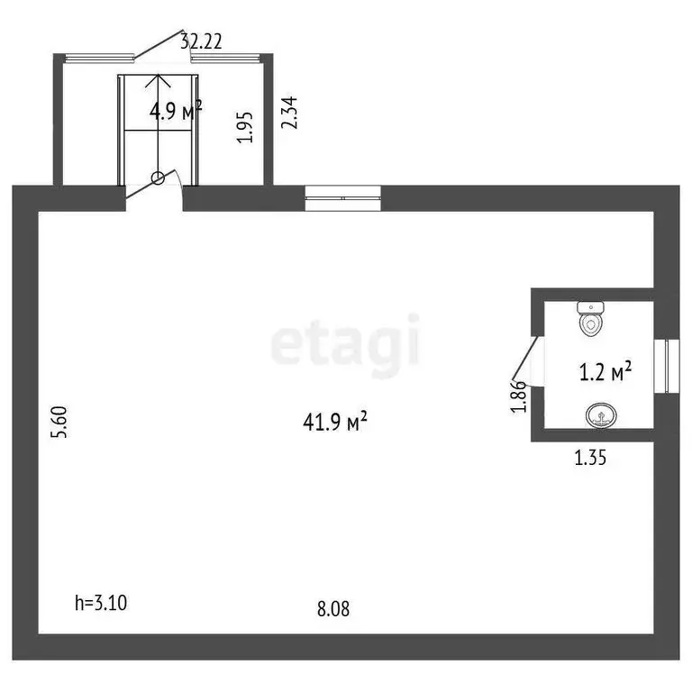 Помещение свободного назначения (48.9 м) - Фото 1