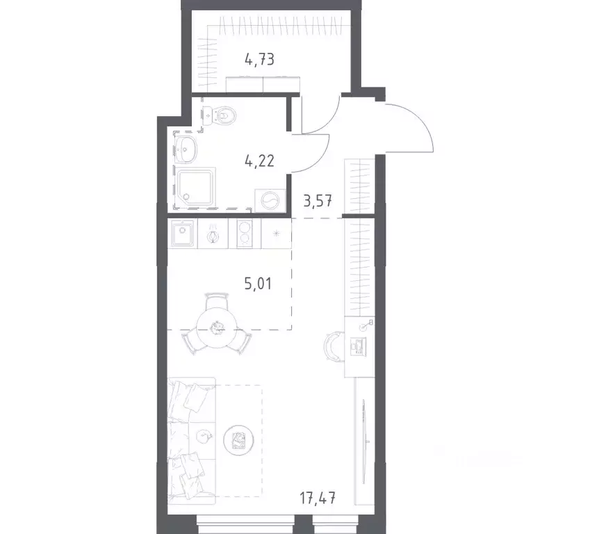 Студия Башкортостан, Уфа Дема жилрайон, Новая Дема жилой комплекс, ... - Фото 1