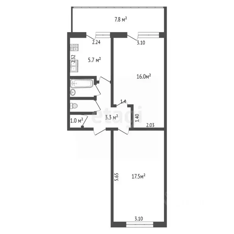 2-к кв. Крым, Ялта ул. Свердлова, 65 (51.7 м) - Фото 1