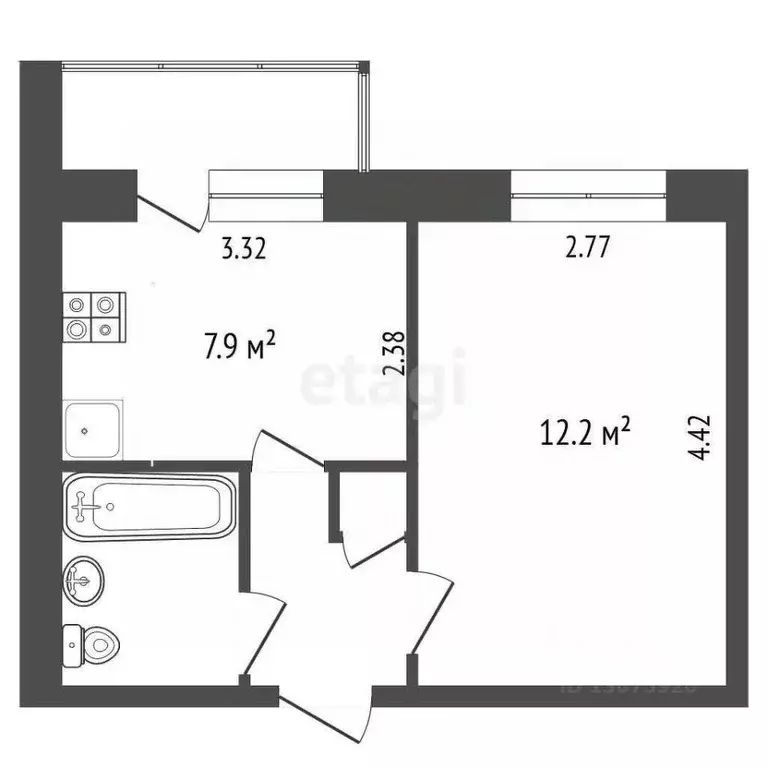 1-к кв. Ярославская область, Рыбинск Карякинская ул., 70 (26.5 м) - Фото 2