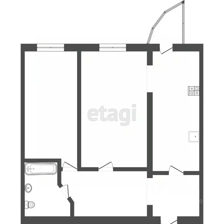 2-к кв. Тюменская область, Тюмень ул. Коммунаров, 35 (61.2 м) - Фото 2