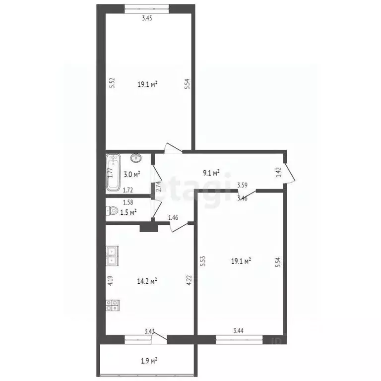 2-к кв. Мордовия, Саранск Лямбирское ш., 19 (66.0 м) - Фото 1