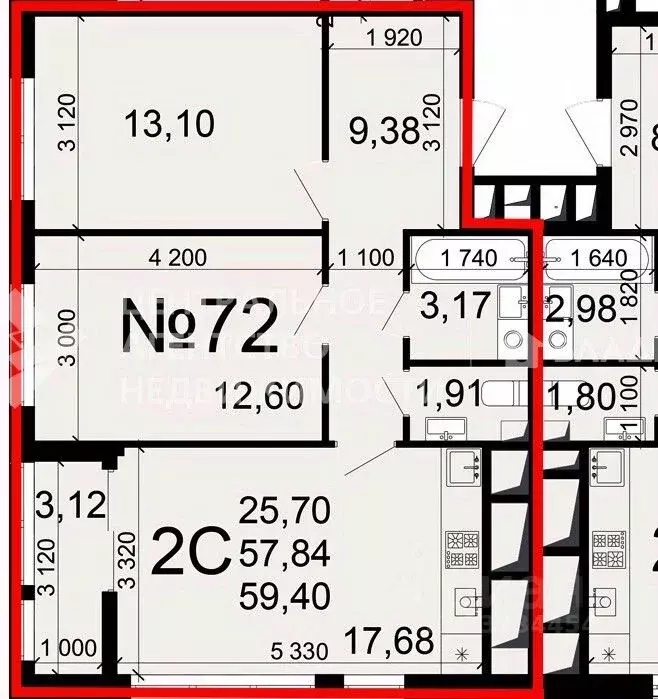 2-к кв. Рязанская область, Рязань ул. Дзержинского, 19 (57.9 м) - Фото 2