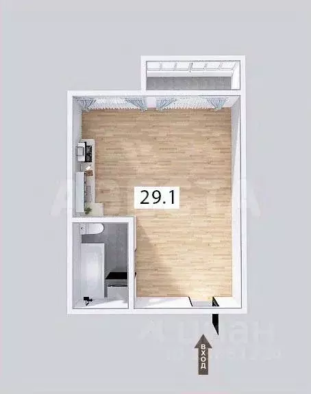 Студия Омская область, Омск пос. Кордный, ул. 4-я Кордная, 52А (33.0 ... - Фото 2