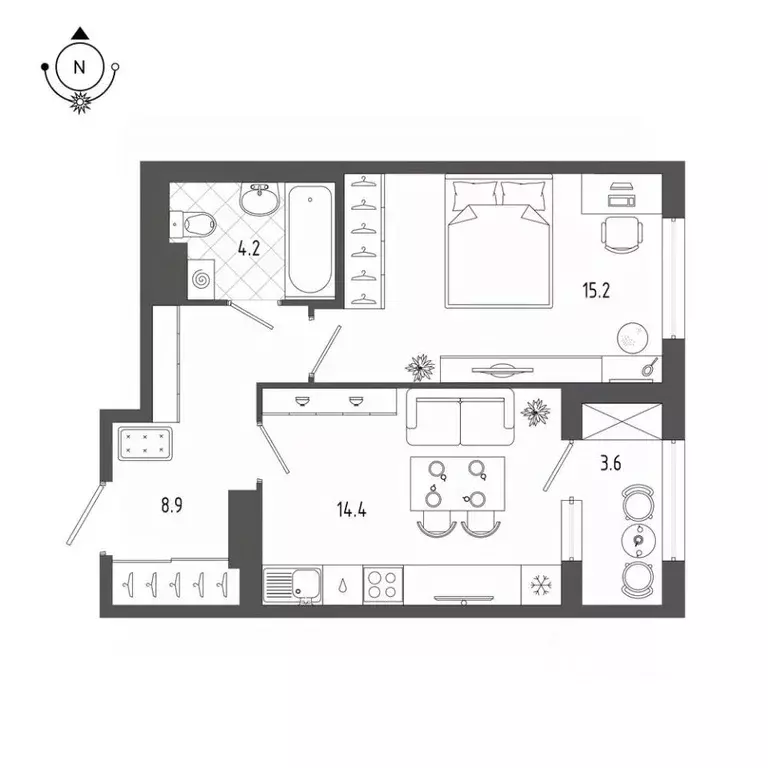 1-к кв. Санкт-Петербург бул. Измайловский, 9 (44.5 м) - Фото 0