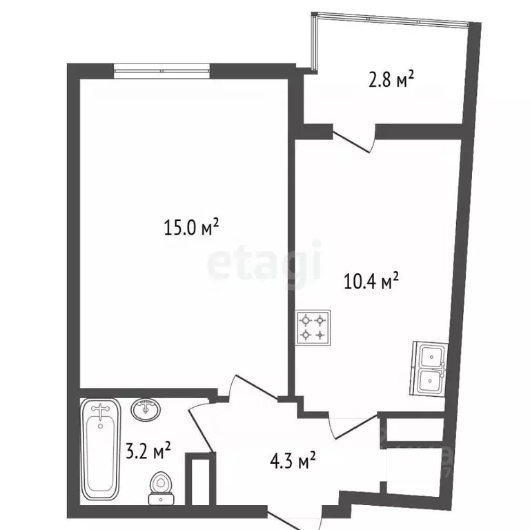 1-к кв. Санкт-Петербург Комендантский просп., 60к3 (33.2 м) - Фото 2