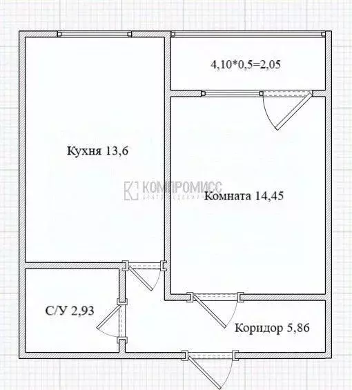 Квартира, 2 комнаты, 39.5 м - Фото 0