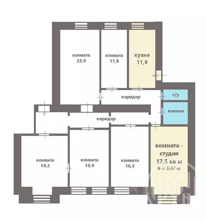 Комната Санкт-Петербург Кирилловская ул., 18 (17.5 м) - Фото 2