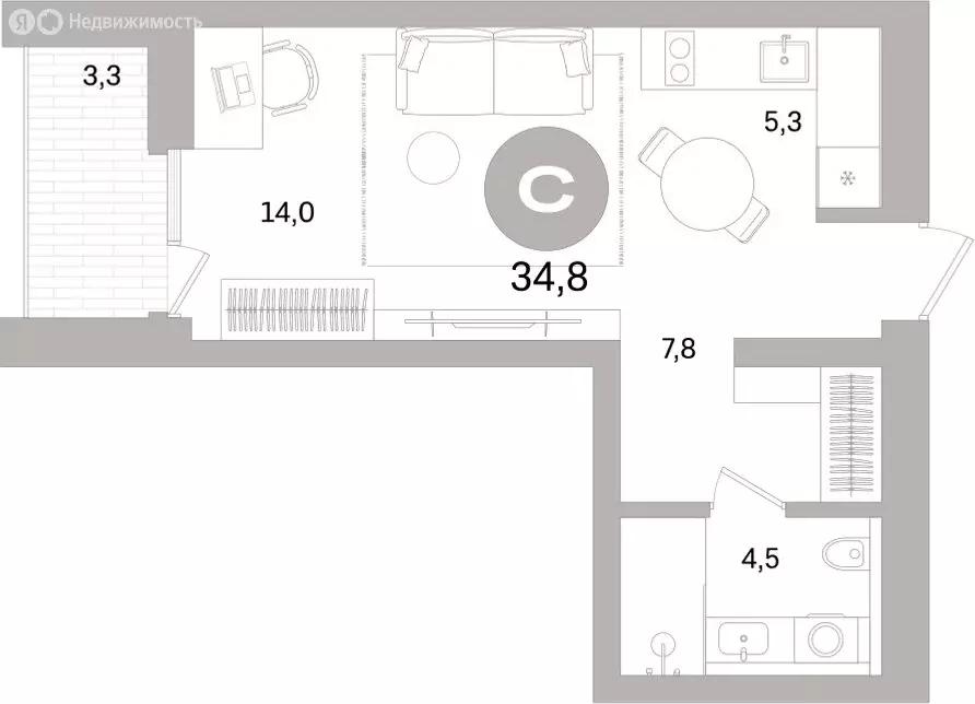 Квартира-студия: Санкт-Петербург, Василеостровский район, ЖК Северный ... - Фото 2