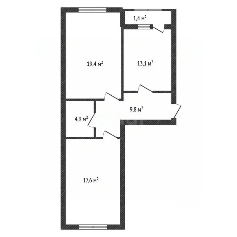 2-к кв. Брянская область, Клинцы ул. Дзержинского, 36А (60.9 м) - Фото 2