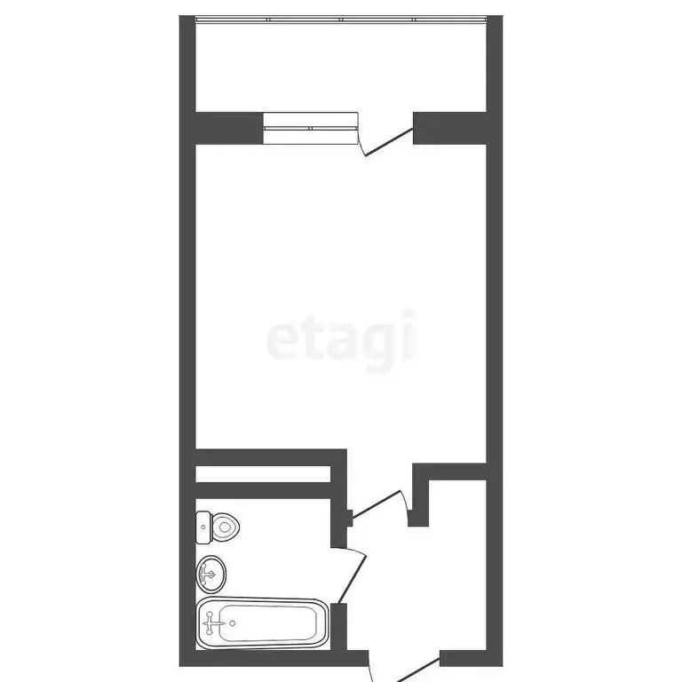 Квартира-студия: Тюмень, Олимпийская улица, 18 (17.1 м) - Фото 1