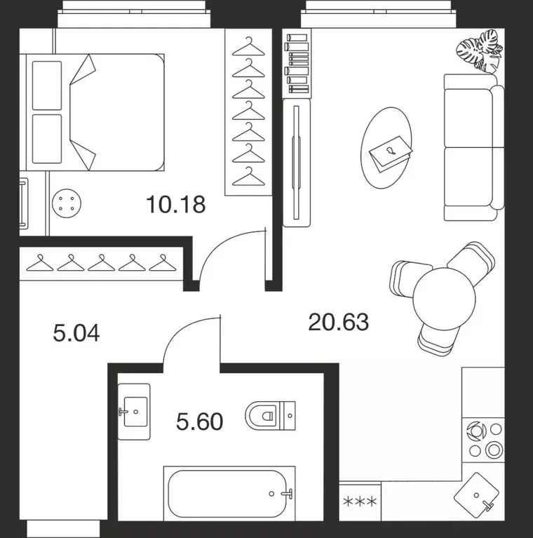 1-к кв. Тульская область, Тула Парк Патриот жилой комплекс (41.45 м) - Фото 1