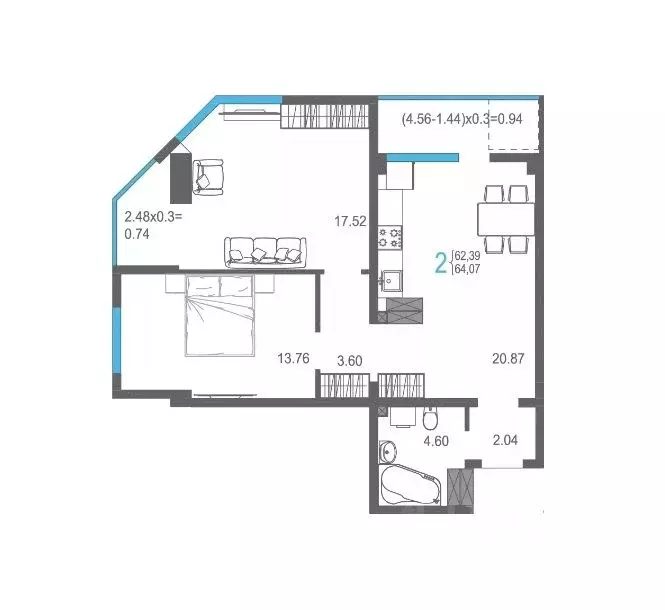 2-к кв. Крым, Ялта ул. Кирова, 155Ак2 (64.07 м) - Фото 1