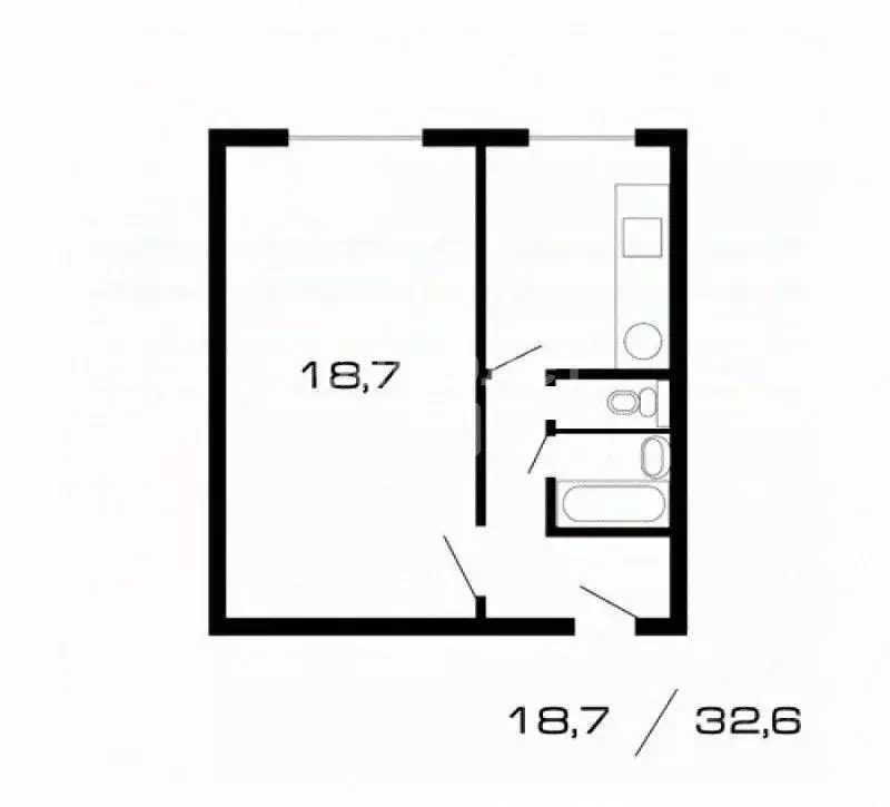 1-к кв. Липецкая область, Липецк ул. Ковалева, 109А (36.5 м) - Фото 1