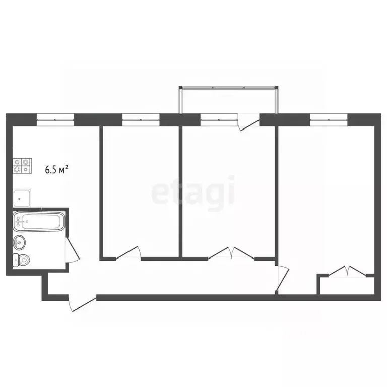 3-к кв. Московская область, Серпухов Центральная ул., 160к4 (57.4 м) - Фото 2