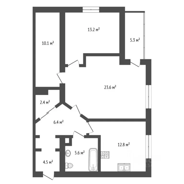 3-к кв. Тюменская область, Тюмень Советская ул., 65к1 (78.6 м) - Фото 2