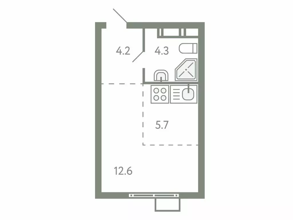 Квартира-студия: посёлок городского типа Молоково, жилой комплекс ... - Фото 1