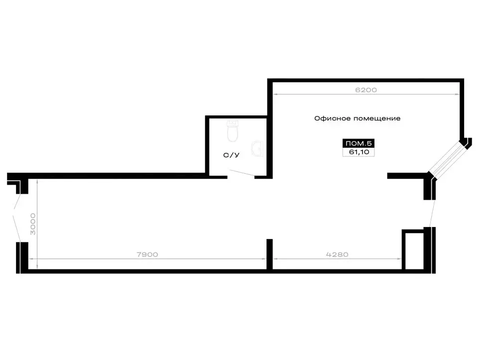Помещение свободного назначения (61.1 м) - Фото 2