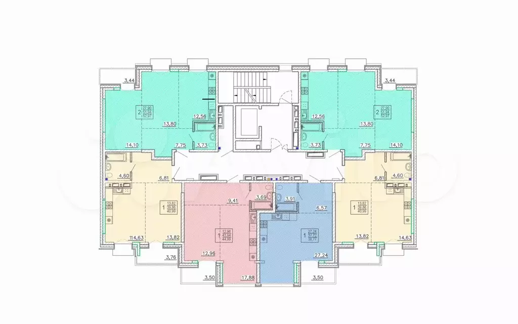 1-к. квартира, 45 м, 7/9 эт. - Фото 1
