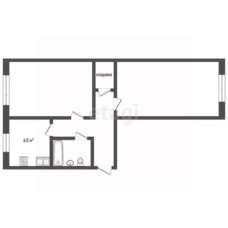 2-к кв. Севастополь ул. Хрусталева, 31 (43.4 м) - Фото 1
