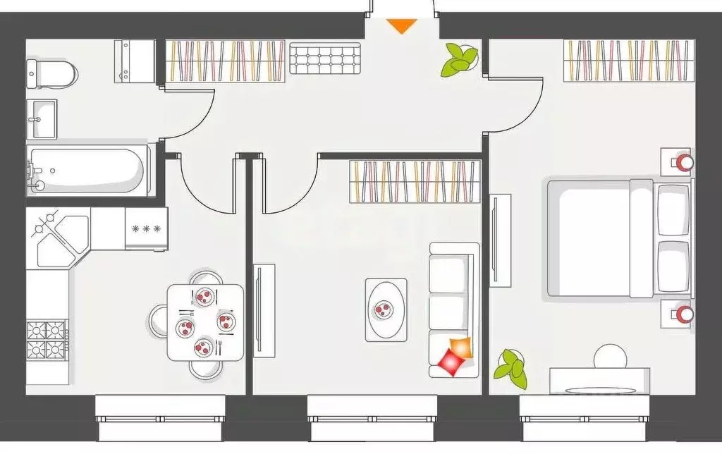 2-к кв. Татарстан, с. Высокая Гора ул. Хасана Шайдуллина, 2 (51.0 м) - Фото 2