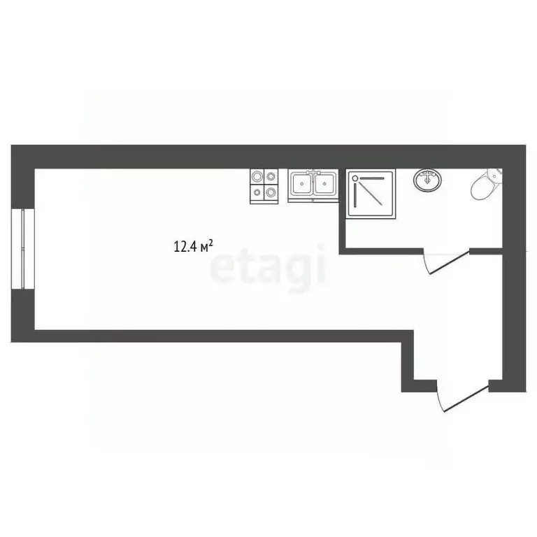 Студия Санкт-Петербург ул. Ольминского, 6 (12.4 м) - Фото 1