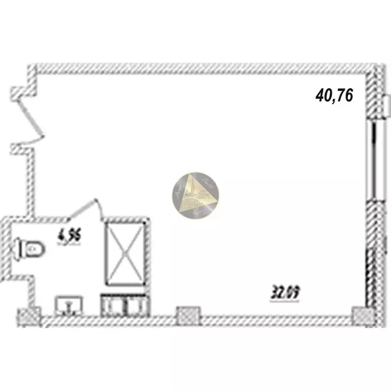 Студия Санкт-Петербург бул. Измайловский, 1к2 (40.76 м) - Фото 2