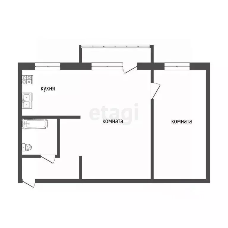 2-к кв. Челябинская область, Кыштым ул. Дзержинского, 5 (43.0 м) - Фото 2