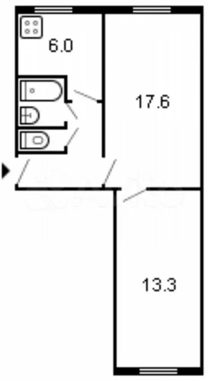 2-к. квартира, 43,7 м, 5/5 эт. - Фото 0