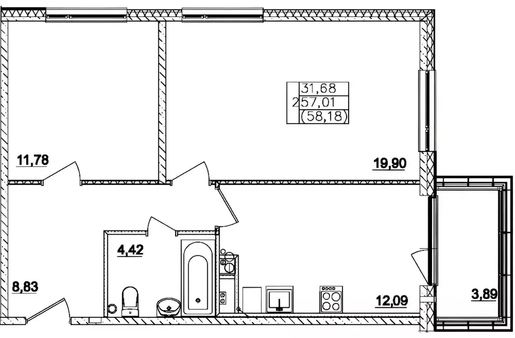 2-к кв. Московская область, Истра муниципальный округ, д. Красный ... - Фото 2