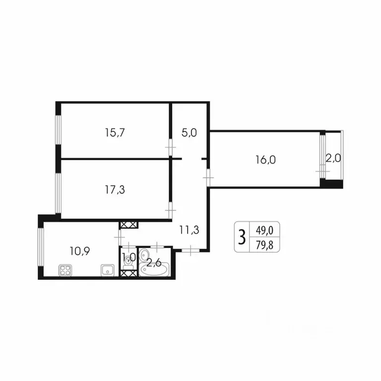 3-к кв. Санкт-Петербург Белградская ул., 52к2 (79.8 м) - Фото 0