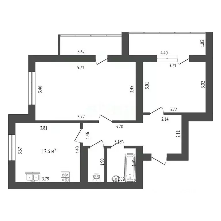 2-к кв. Мордовия, Саранск Севастопольская ул., 19 (58.7 м) - Фото 0