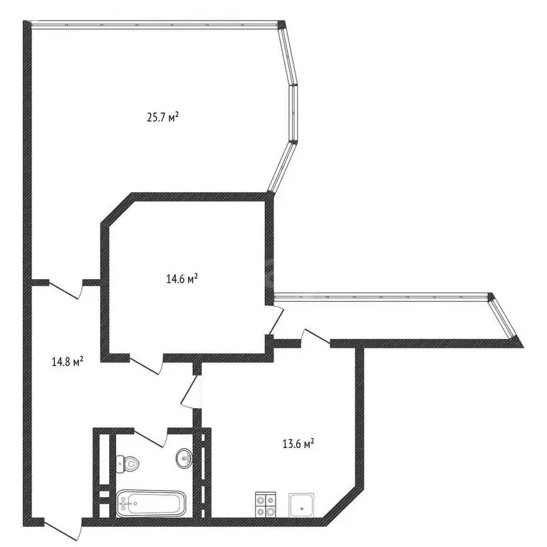 2-комнатная квартира: Черкесск, улица Орджоникидзе, 14А (73.5 м) - Фото 2