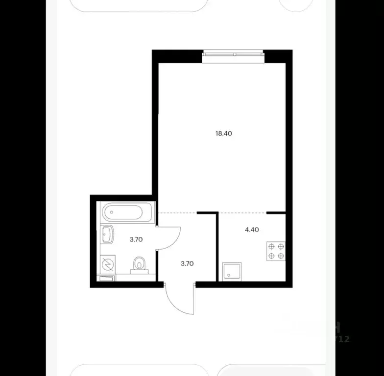 Студия Москва Очаковское ш., 9А (30.2 м) - Фото 1