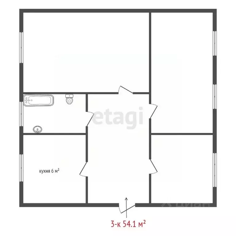 3-к кв. Свердловская область, Реж ул. Олега Кошевого, 5 (54.1 м) - Фото 2