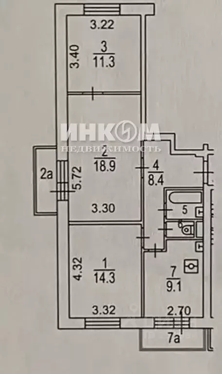 3-к кв. Москва ул. Константинова, 10К1 (64.9 м) - Фото 2
