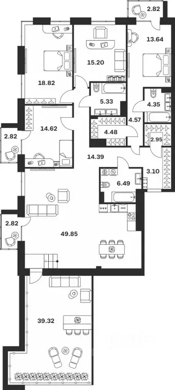 4-к кв. Тульская область, Тула Гоголевская ул., 43 (205.57 м) - Фото 0