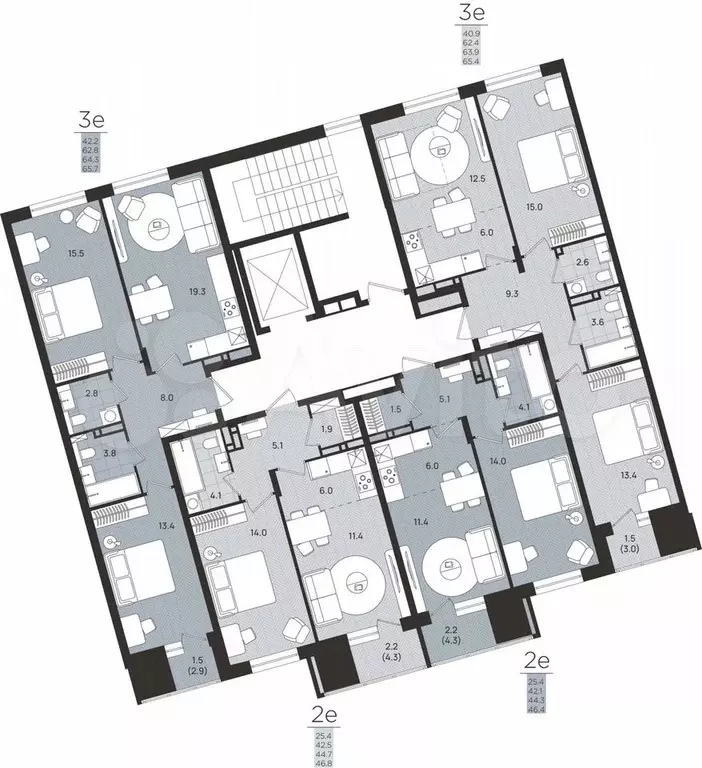 2-к. квартира, 44,7 м, 6/8 эт. - Фото 1