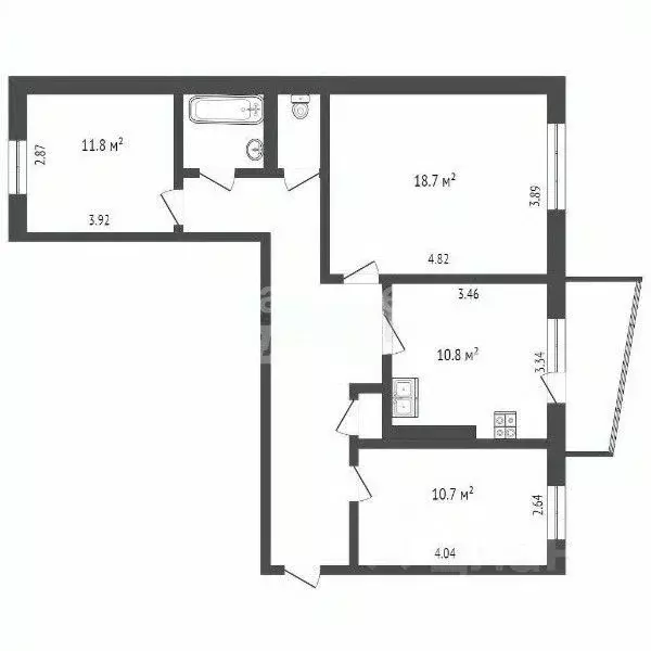 3-к кв. Ханты-Мансийский АО, Сургут бул. Свободы, 4 (71.7 м) - Фото 1