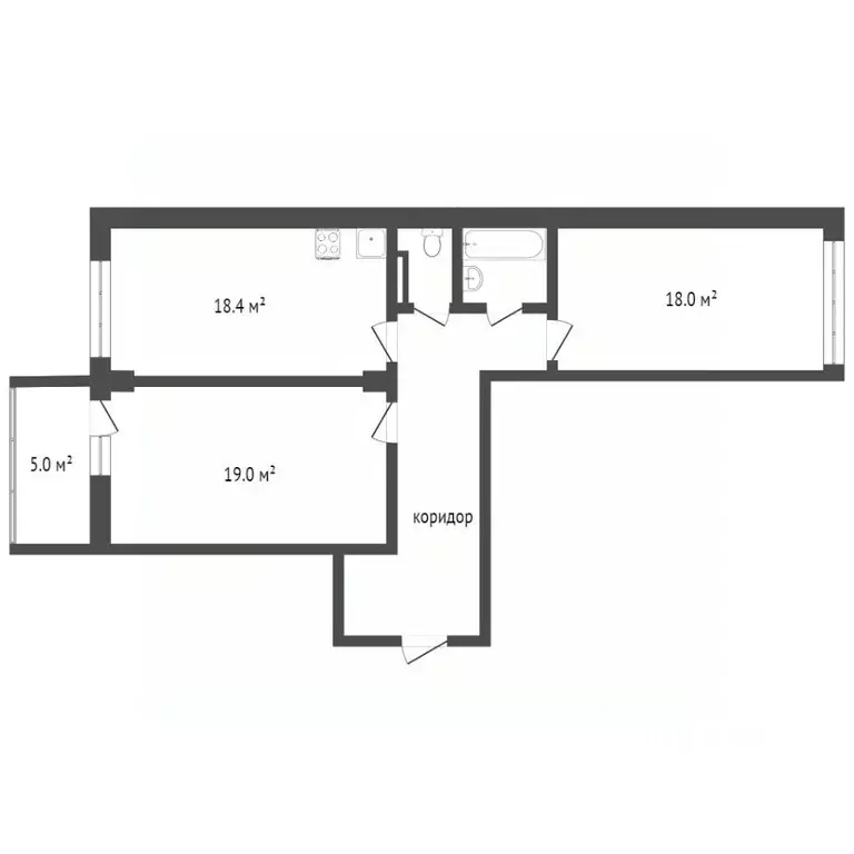 2-к кв. Ханты-Мансийский АО, Сургут Университетская ул., 17 (78.1 м) - Фото 1