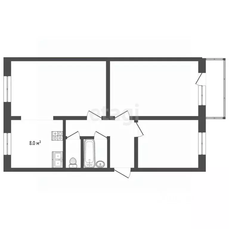 3-к кв. Ямало-Ненецкий АО, Муравленко ул. Муравленко, 13 (65.3 м) - Фото 1