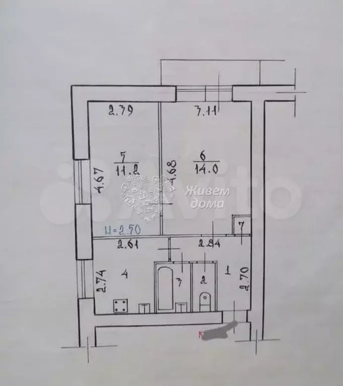 2-к. квартира, 42,4 м, 3/5 эт. - Фото 0