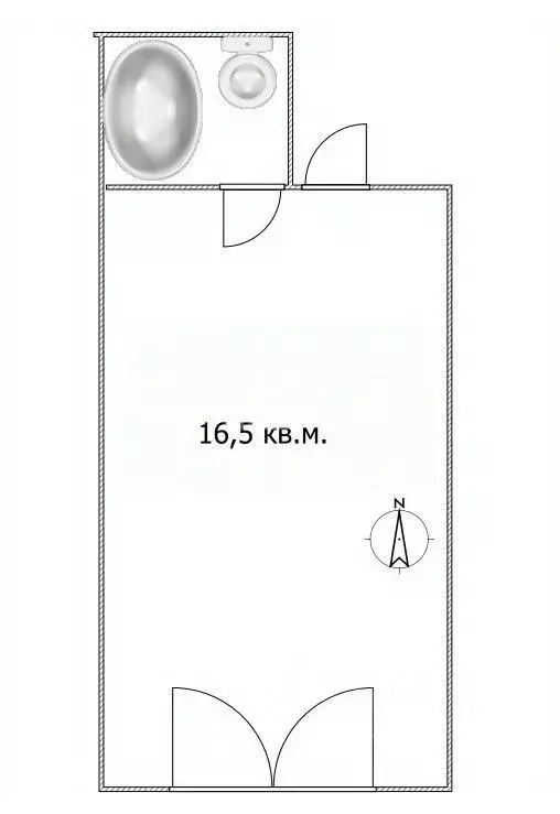 1-к кв. Томская область, Томск ул. Мичурина, 79 (16.5 м) - Фото 2