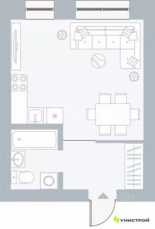 Студия Пермский край, Пермь Рионская ул., 4А (26.8 м) - Фото 1