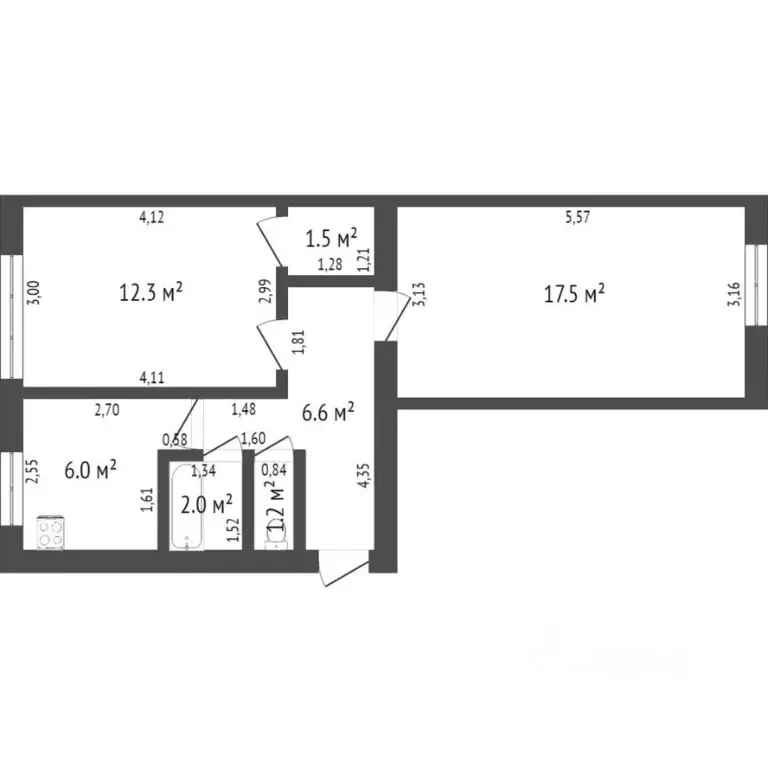 2-к кв. Татарстан, Казань ул. Пушкина, 5/43 (49.1 м) - Фото 1