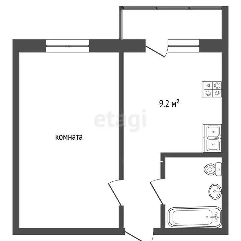 1-комнатная квартира: Аксай, Советская улица, 16к3 (30 м) - Фото 1