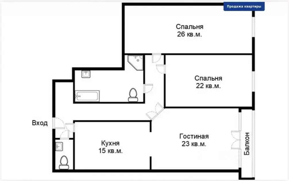 3-к кв. Москва Нежинская ул., 1к2 (117.6 м) - Фото 2